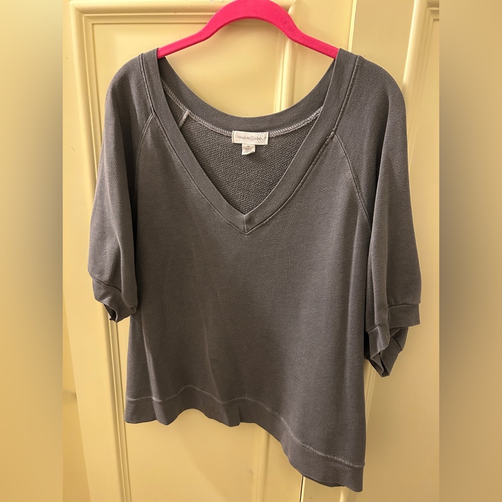 Treasure & Bond Charcoal Knit Top